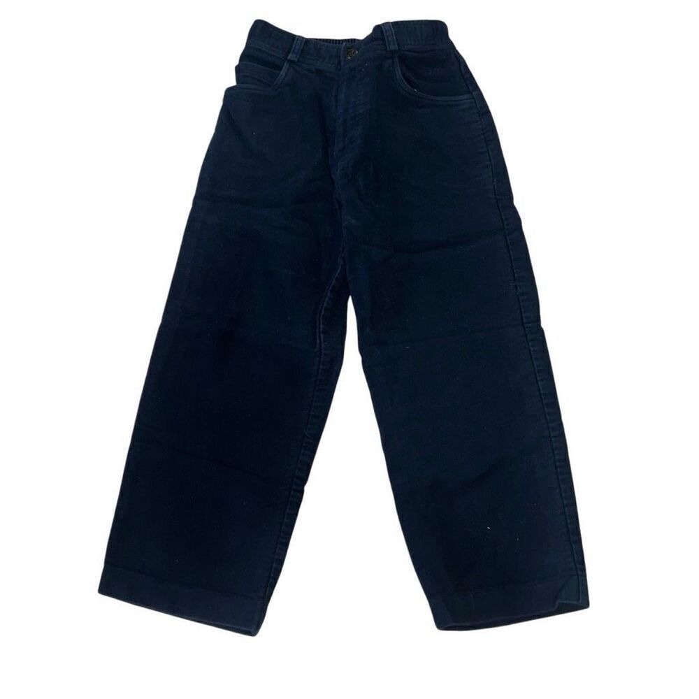 Christian Dior Boys Navy Velvet Velour Elastic Waist Pull-On Pants Sz 6 Warm